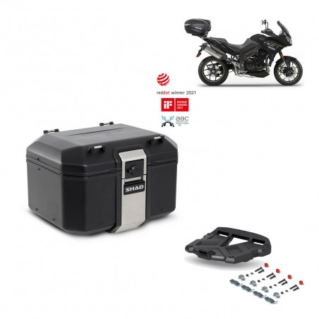 SHAD Baul trasero + parrilla soporte montaje TR48 TERRA BLACK EDITION KIT-451948