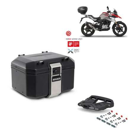 SHAD Baul trasero + parrilla soporte montaje TR48 TERRA BLACK EDITION KIT-452017