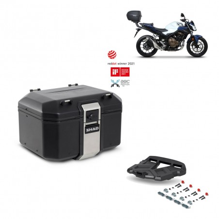 SHAD Baul trasero + parrilla soporte montaje TR48 TERRA BLACK EDITION KIT-452247