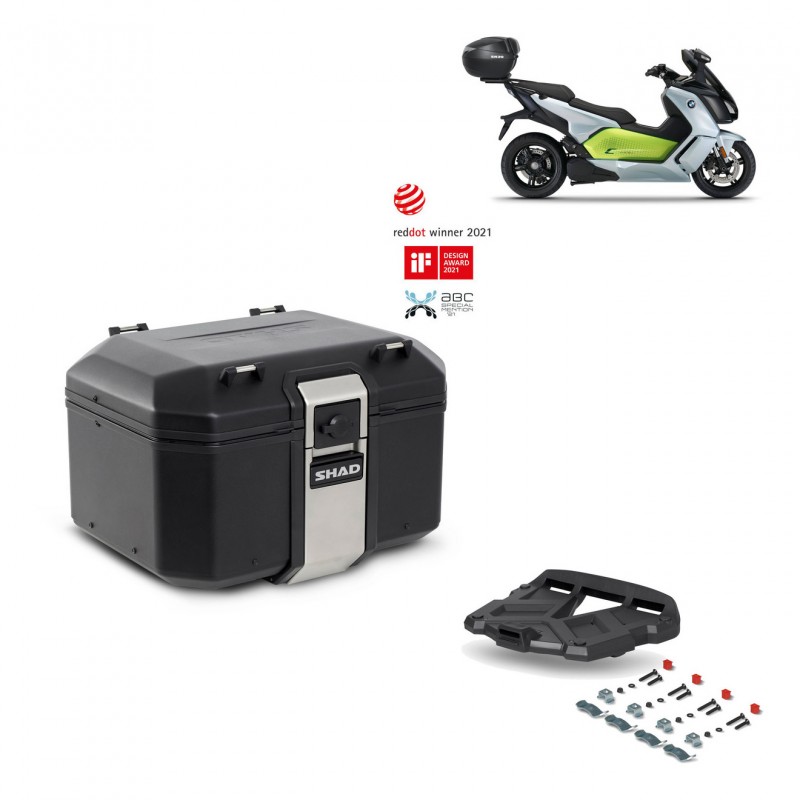 SHAD Baul trasero + parrilla soporte montaje TR48 TERRA BLACK EDITION KIT-452270