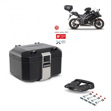 SHAD Baul trasero + parrilla soporte montaje TR48 TERRA BLACK EDITION KIT-452339