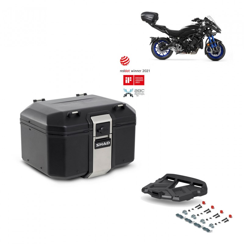 SHAD Baul trasero + parrilla soporte montaje TR48 TERRA BLACK EDITION KIT-452385