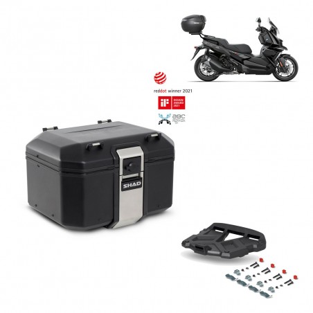 SHAD Baul trasero + parrilla soporte montaje TR48 TERRA BLACK EDITION KIT-452500
