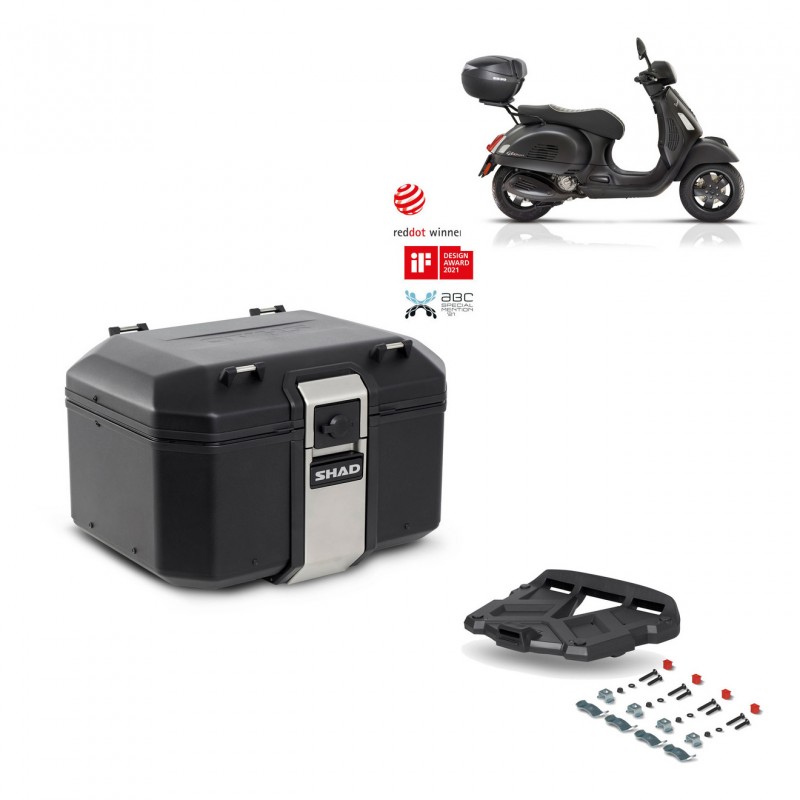 SHAD Baul trasero + parrilla soporte montaje TR48 TERRA BLACK EDITION KIT-452592