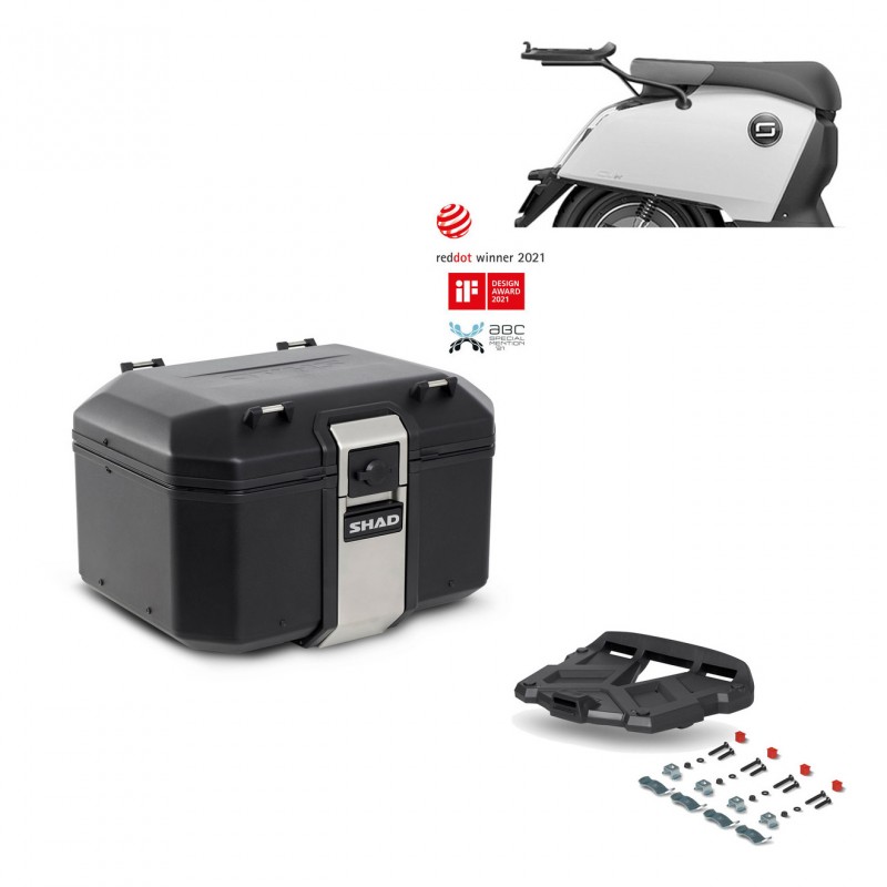 SHAD Baul trasero + parrilla soporte montaje TR48 TERRA BLACK EDITION KIT-452615
