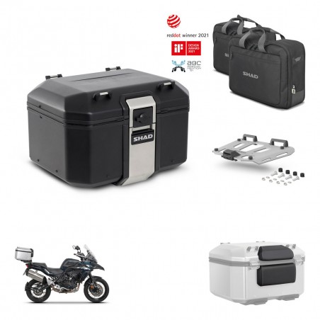 SHAD Baul trasero + soporte montaje parrilla accesorios TR48 TERRA BLACK EDITION KIT-452712