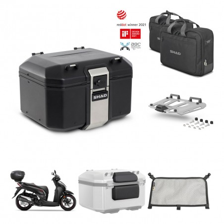 SHAD Baul trasero + soporte montaje parrilla accesorios TR48 TERRA BLACK EDITION KIT-452806