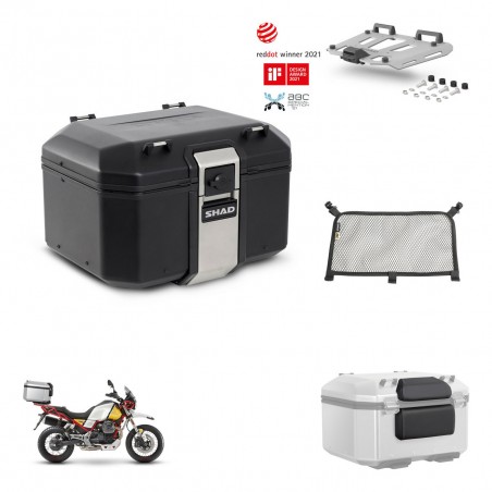SHAD Baul trasero + soporte montaje parrilla accesorios TR48 TERRA BLACK EDITION KIT-452848