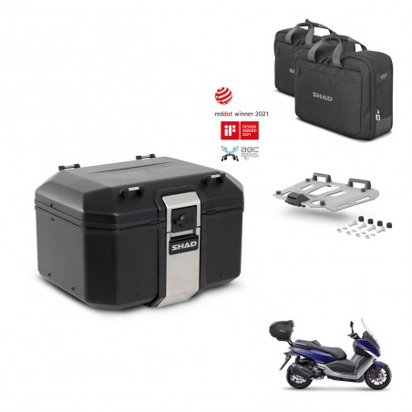 SHAD Baul trasero + soporte montaje parrilla accesorios TR48 TERRA BLACK EDITION KIT-452918