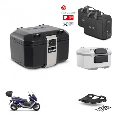 SHAD Baul trasero + soporte montaje parrilla accesorios TR48 TERRA BLACK EDITION KIT-452927
