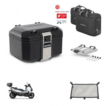 SHAD Baul trasero + soporte montaje parrilla accesorios TR48 TERRA BLACK EDITION KIT-452943