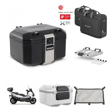 SHAD Baul trasero + soporte montaje parrilla accesorios TR48 TERRA BLACK EDITION KIT-452944