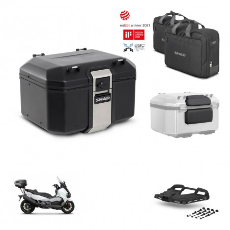 SHAD Baul trasero + soporte montaje parrilla accesorios TR48 TERRA BLACK EDITION KIT-452950