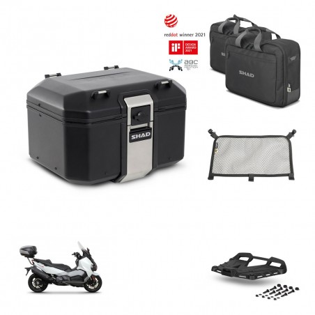 SHAD Rear trunk + mounting bracket grill accessories TR48 TERRA BLACK EDITION KIT-452951