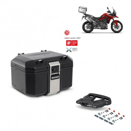 SHAD Baul trasero + parrilla soporte montaje TR48 TERRA BLACK EDITION KIT-452960