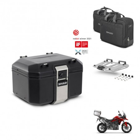 SHAD Baul trasero + soporte montaje parrilla accesorios TR48 TERRA BLACK EDITION KIT-452964