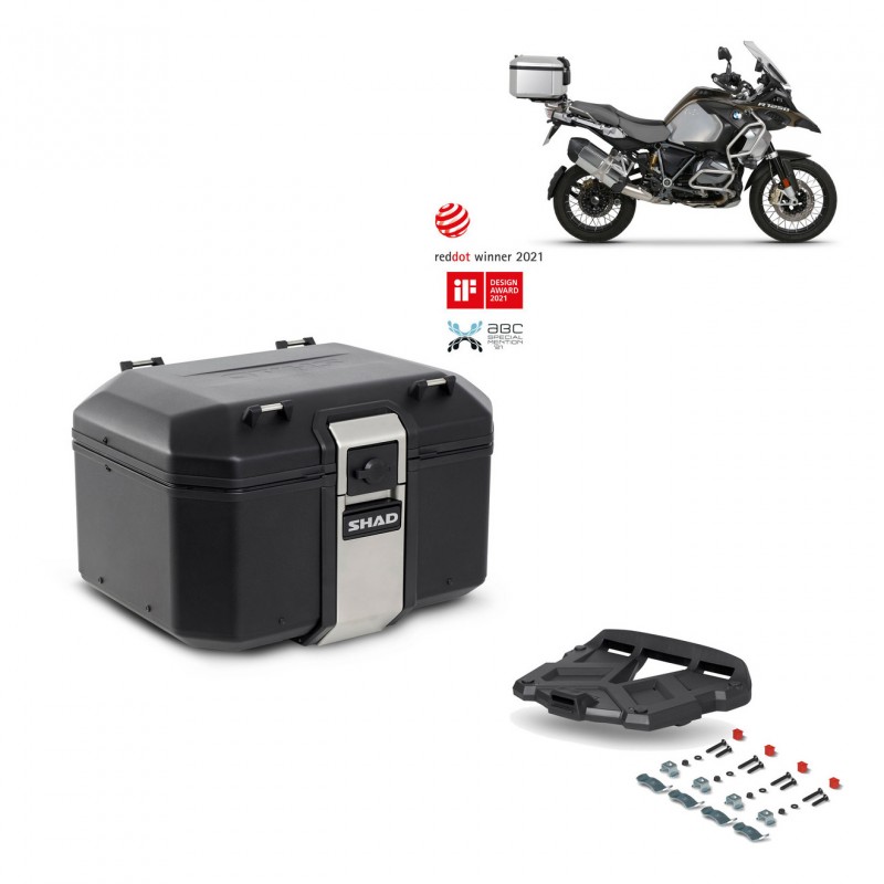 SHAD Baul trasero + parrilla soporte montaje TR48 TERRA BLACK EDITION KIT-452983