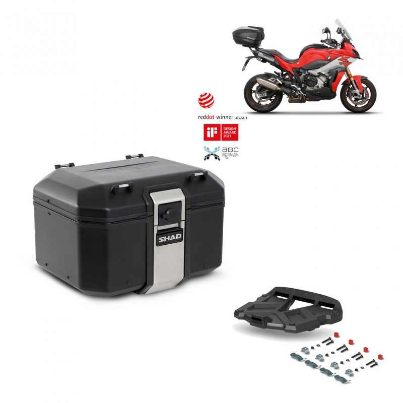 SHAD Baul trasero + parrilla soporte montaje TR48 TERRA BLACK EDITION KIT-453006