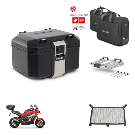 SHAD Baul trasero + soporte montaje parrilla accesorios TR48 TERRA BLACK EDITION KIT-453012