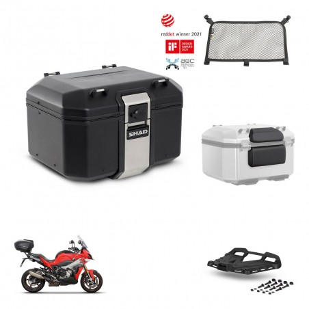 SHAD Baul trasero + soporte montaje parrilla accesorios TR48 TERRA BLACK EDITION KIT-453017