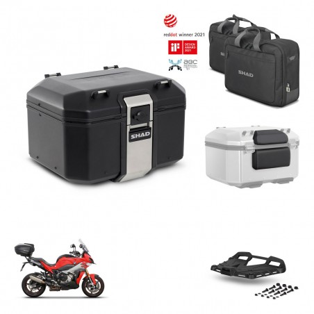 SHAD Baul trasero + soporte montaje parrilla accesorios TR48 TERRA BLACK EDITION KIT-453019