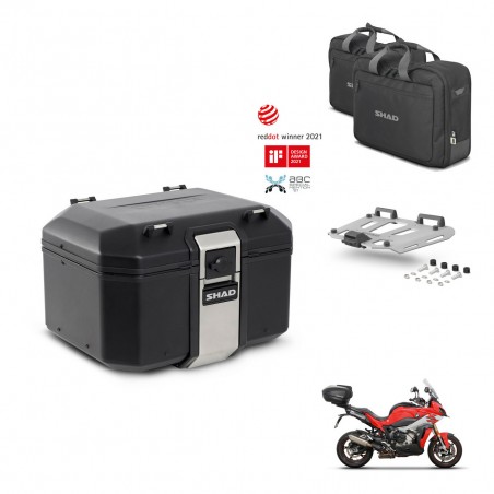 SHAD Baul trasero + soporte montaje parrilla accesorios TR48 TERRA BLACK EDITION KIT-453033