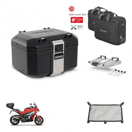 SHAD Baul trasero + soporte montaje parrilla accesorios TR48 TERRA BLACK EDITION KIT-453035