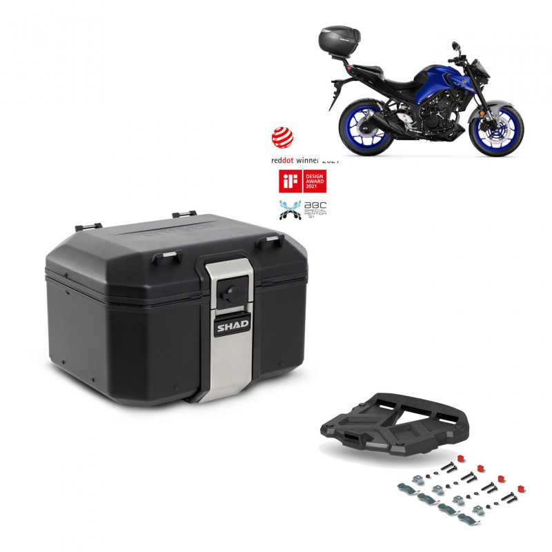 SHAD Baul trasero + parrilla soporte montaje TR48 TERRA BLACK EDITION KIT-453052