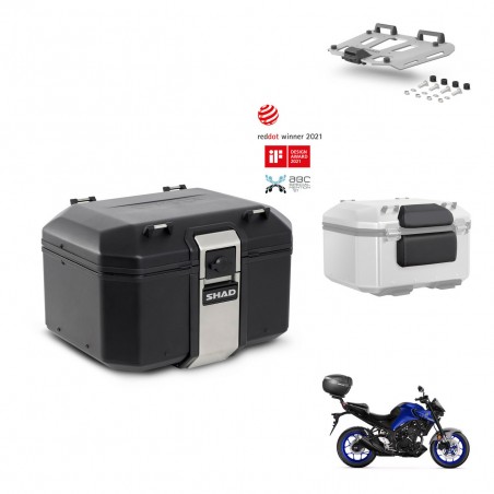 SHAD Baul trasero + soporte montaje parrilla accesorios TR48 TERRA BLACK EDITION KIT-453053