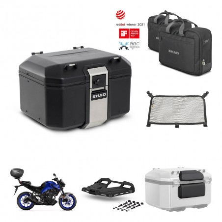 SHAD Baul trasero + soporte montaje parrilla accesorios TR48 TERRA BLACK EDITION KIT-453067