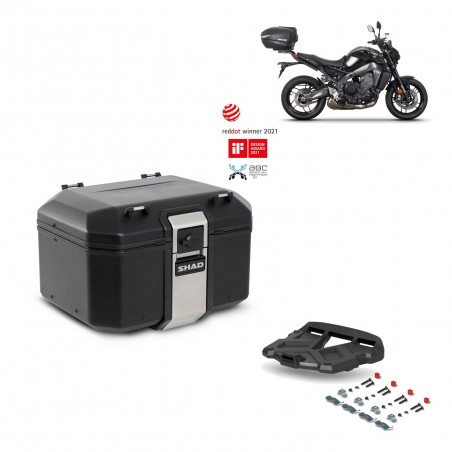 SHAD Baul trasero + parrilla soporte montaje TR48 TERRA BLACK EDITION KIT-453075