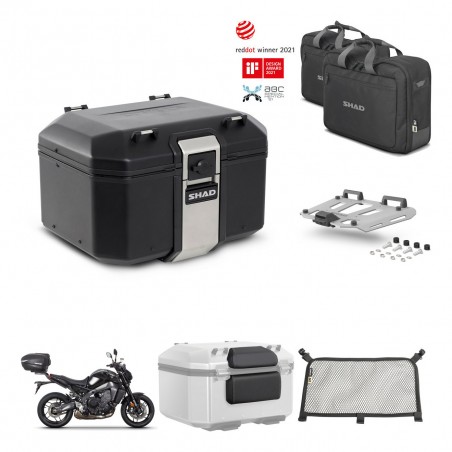 SHAD Baul trasero + soporte montaje parrilla accesorios TR48 TERRA BLACK EDITION KIT-453082