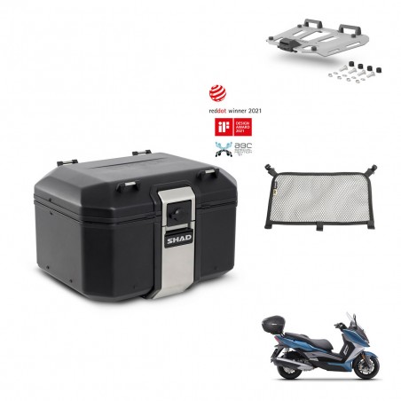 SHAD Baul trasero + soporte montaje parrilla accesorios TR48 TERRA BLACK EDITION KIT-453123