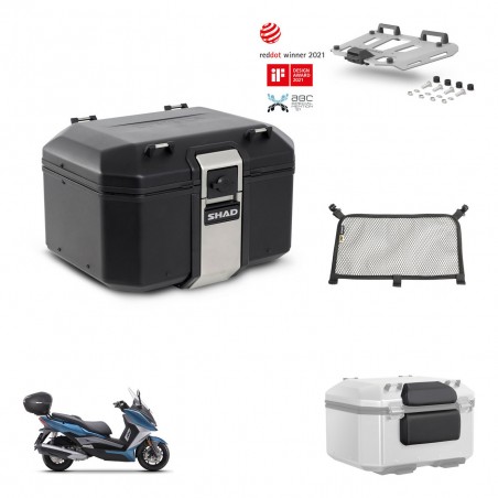 SHAD Baul trasero + soporte montaje parrilla accesorios TR48 TERRA BLACK EDITION KIT-453124