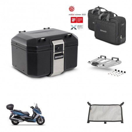 SHAD Rear trunk + mounting bracket grill accessories TR48 TERRA BLACK EDITION KIT-453127