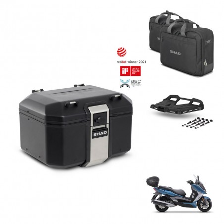 SHAD Baul trasero + soporte montaje parrilla accesorios TR48 TERRA BLACK EDITION KIT-453133