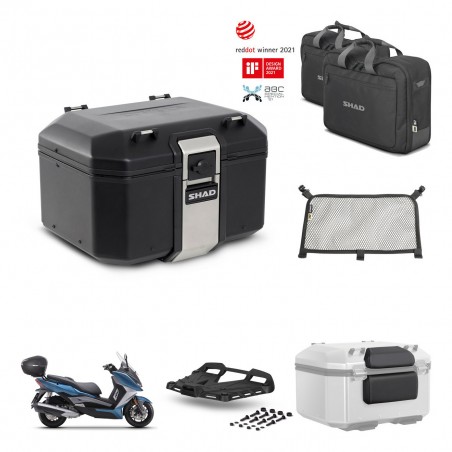 SHAD Baul trasero + soporte montaje parrilla accesorios TR48 TERRA BLACK EDITION KIT-453136