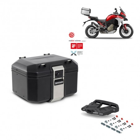 SHAD Baul trasero + parrilla soporte montaje TR48 TERRA BLACK EDITION KIT-453144