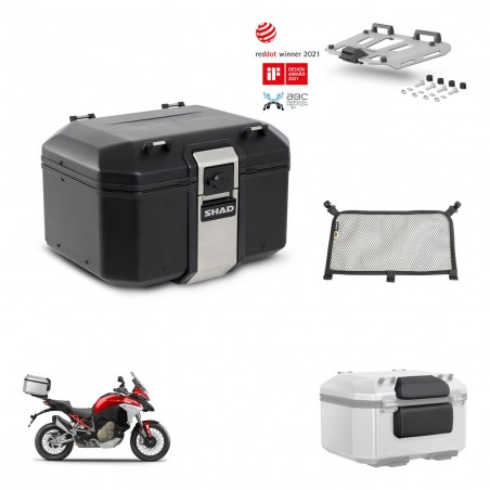 SHAD Baul trasero + soporte montaje parrilla accesorios TR48 TERRA BLACK EDITION KIT-453147