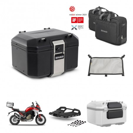 SHAD Rear trunk + mounting bracket grill accessories TR48 TERRA BLACK EDITION KIT-453159