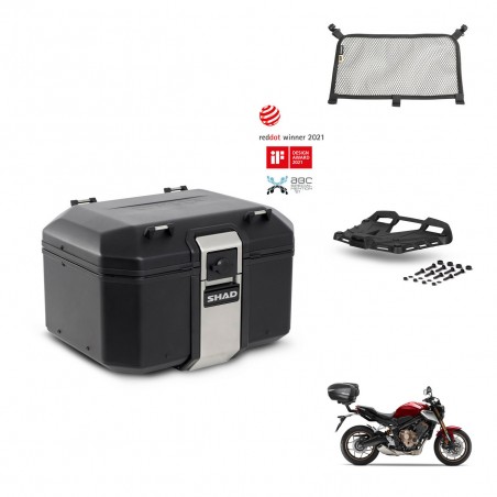 SHAD Rear trunk + mounting bracket grill accessories TR48 TERRA BLACK EDITION KIT-453177