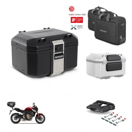 SHAD Baul trasero + soporte montaje parrilla accesorios TR48 TERRA BLACK EDITION KIT-453187