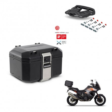 SHAD Rear trunk + mounting bracket grill TR48 TERRA BLACK EDITION KIT-453190