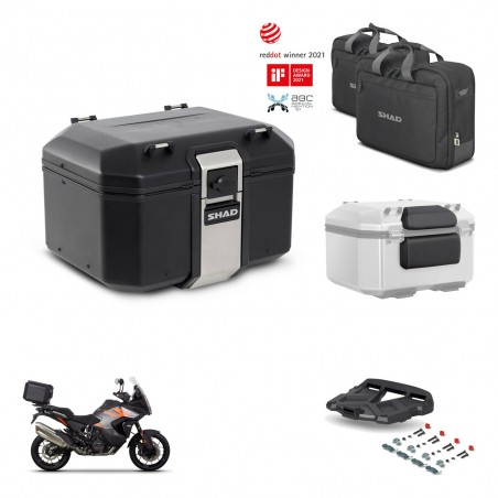 SHAD Rear trunk + mounting bracket grill accessories TR48 TERRA BLACK EDITION KIT-453210
