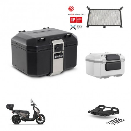 SHAD Baul trasero + soporte montaje parrilla accesorios TR48 TERRA BLACK EDITION KIT-453224