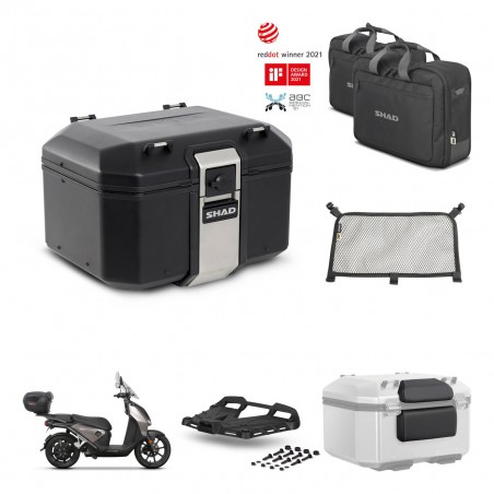 SHAD Baul trasero + soporte montaje parrilla accesorios TR48 TERRA BLACK EDITION KIT-453228