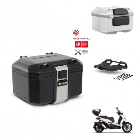 SHAD Baul trasero + soporte montaje parrilla accesorios TR48 TERRA BLACK EDITION KIT-453245