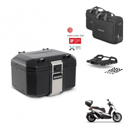 SHAD Baul trasero + soporte montaje parrilla accesorios TR48 TERRA BLACK EDITION KIT-453248