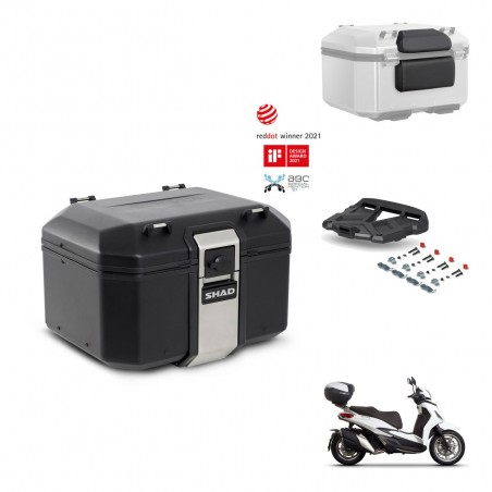 SHAD Baul trasero + soporte montaje parrilla accesorios TR48 TERRA BLACK EDITION KIT-453252