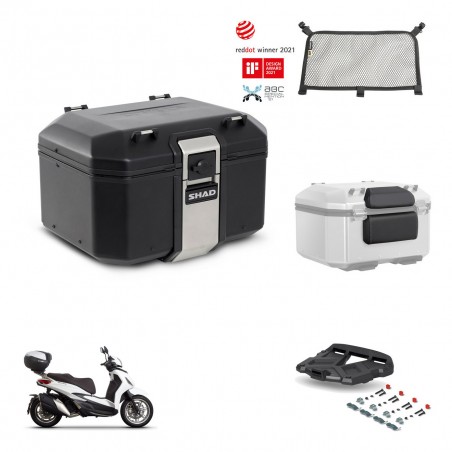 SHAD Baul trasero + soporte montaje parrilla accesorios TR48 TERRA BLACK EDITION KIT-453254